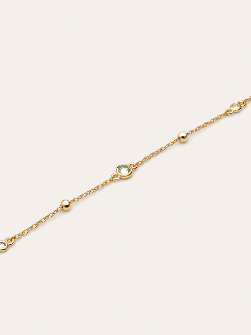 Birthstone Silver Gold Bracelet