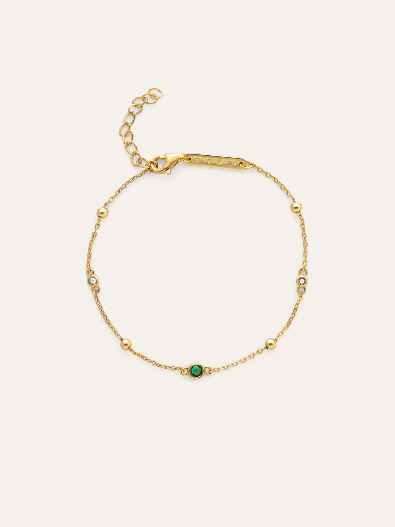 Birthstone Silver Gold Bracelet