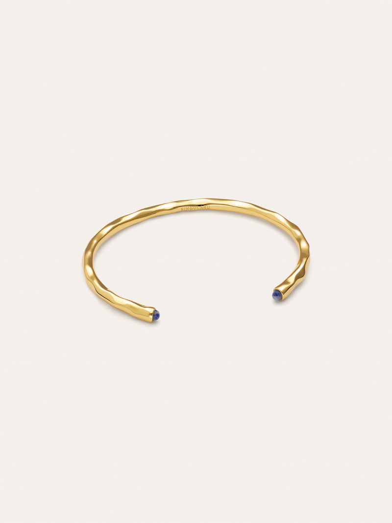 Brazalete Cane Cianita Baño Oro