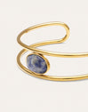 Kyanite Steel Gold-Plated Cuff Bracelet