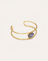 Kyanite Steel Gold-Plated Cuff Bracelet
