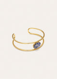 Kyanite Steel Gold-Plated Cuff Bracelet