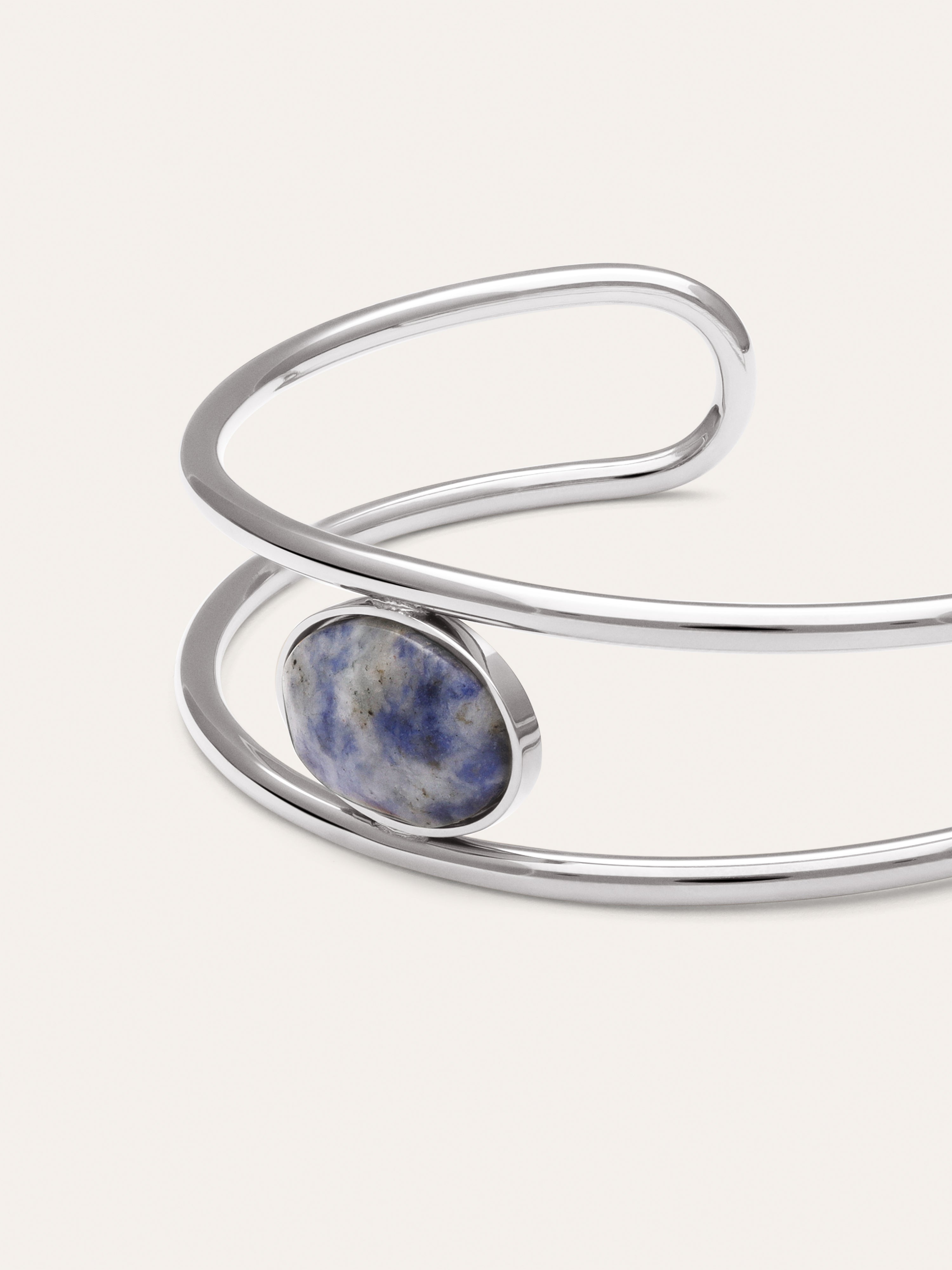 Cyanite Steel Cuff Bracelet