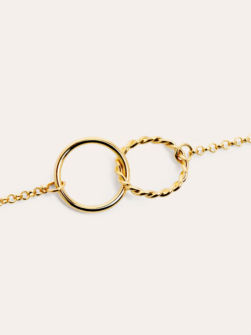 Circles Twist Gold Bracelet