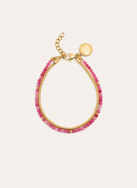 Cleopatra Pink Stainless Steel Gold Bracelet