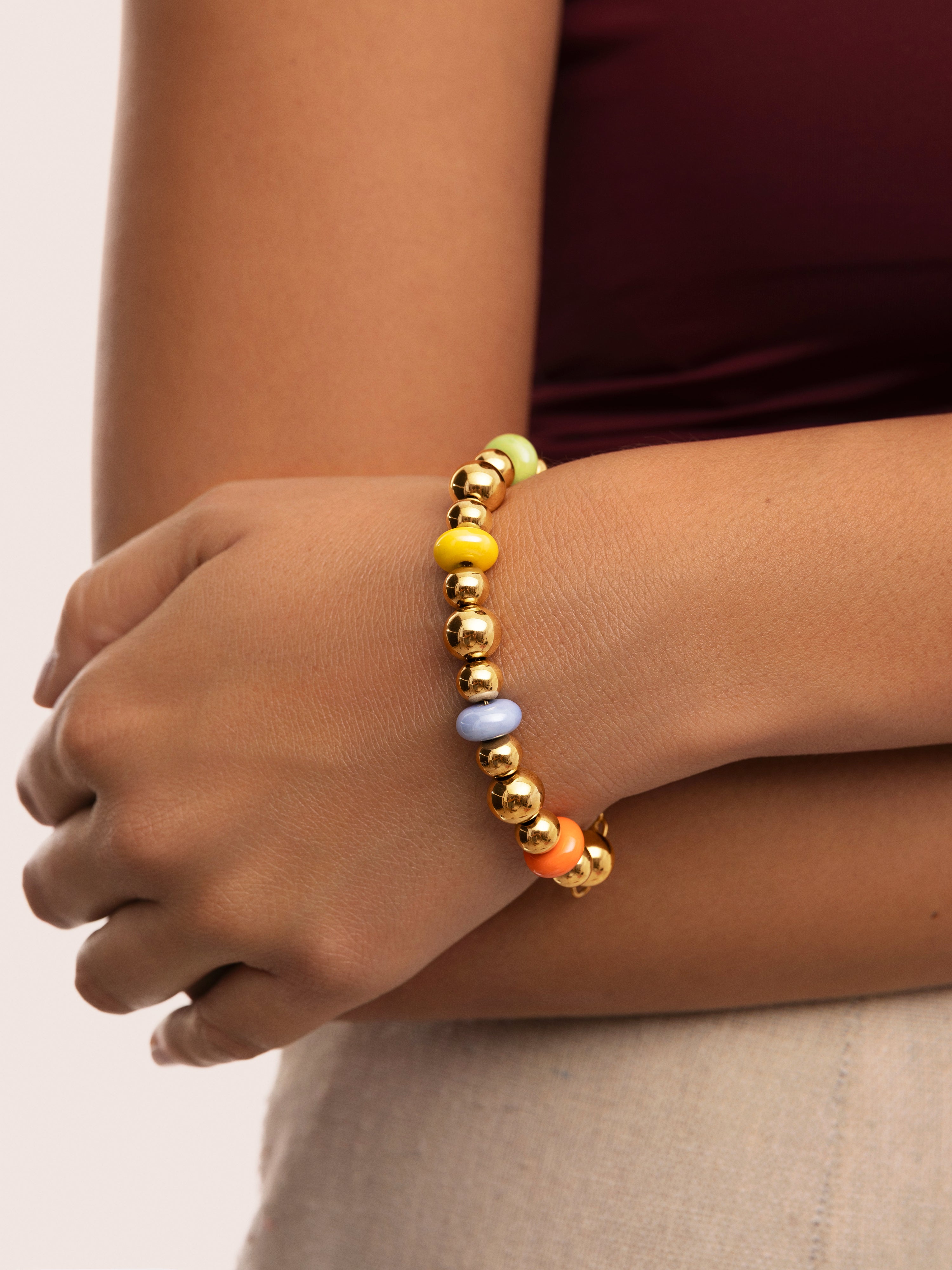 Color Bomb Stainless Steel Gold Bracelet