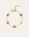 Pulsera Conchas Enamel Baño Oro