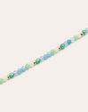 Pulsera Crystal Blue Acero Baño Oro