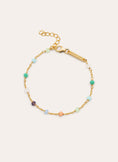 Pulsera Crystals Chain Colors Plata Baño Oro