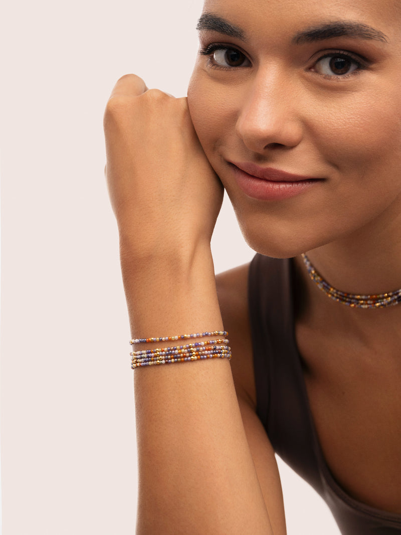 Pulsera Crystals Cleopatra Acero Baño Oro