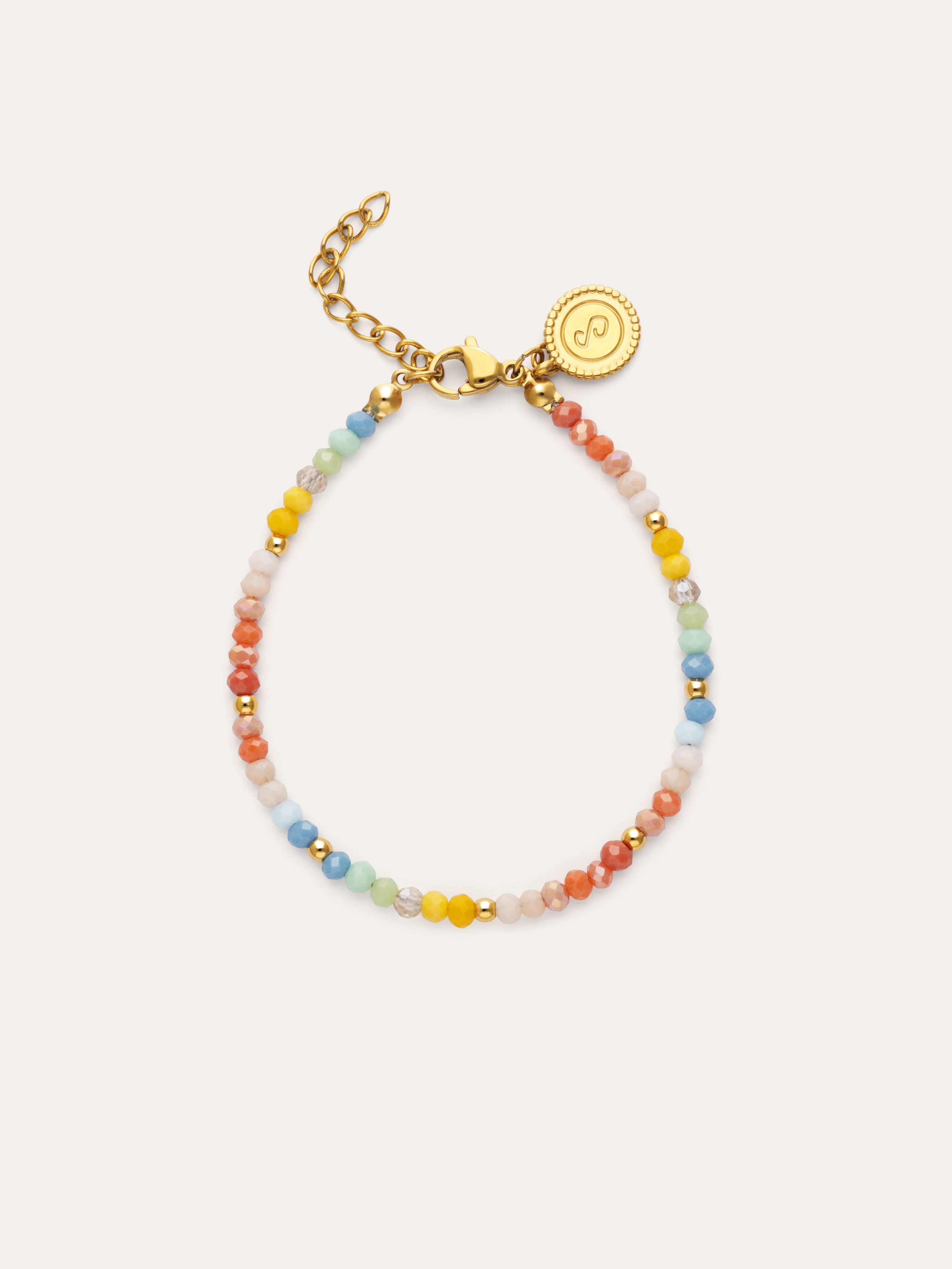 Pulsera Crystals Pastel Acero Baño Oro