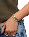 Crystals Sun Stainless Steel Gold Bracelet