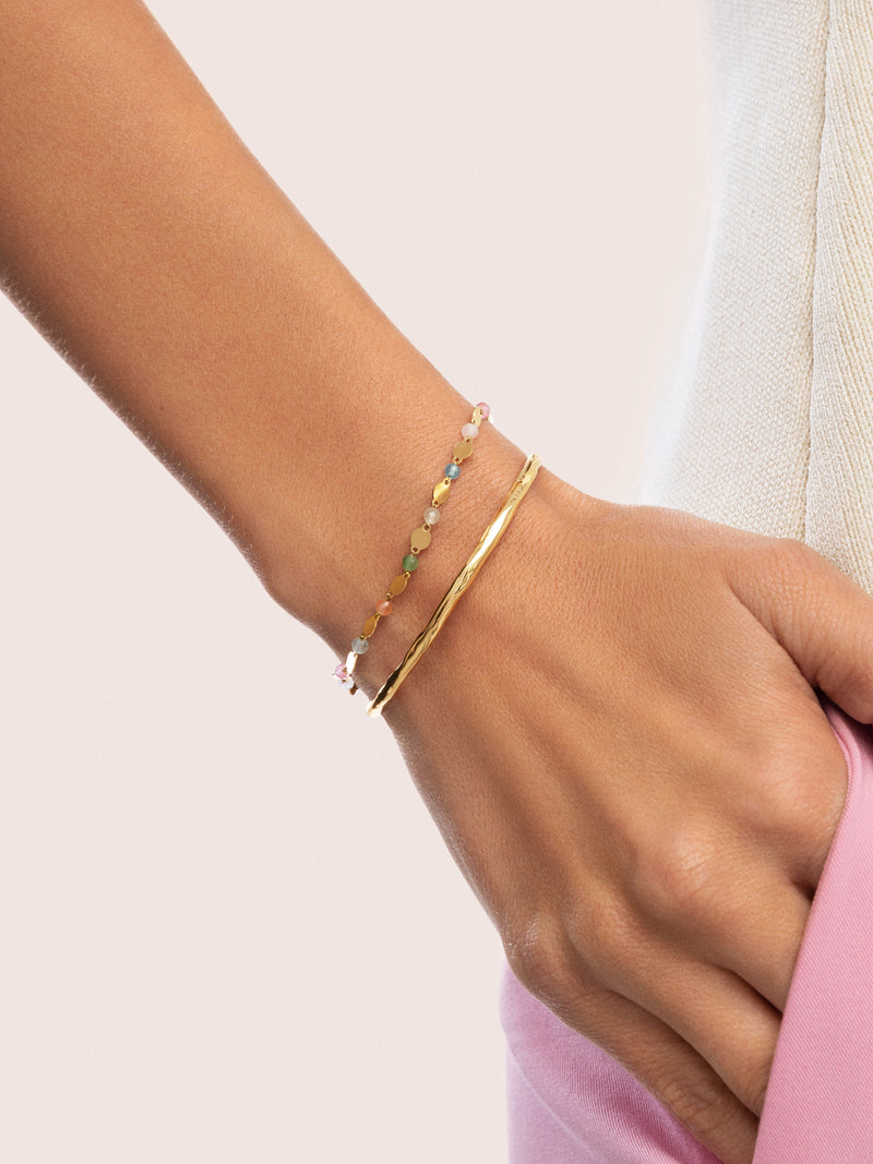 Crystal Solar Stainless Steel Gold Bracelet