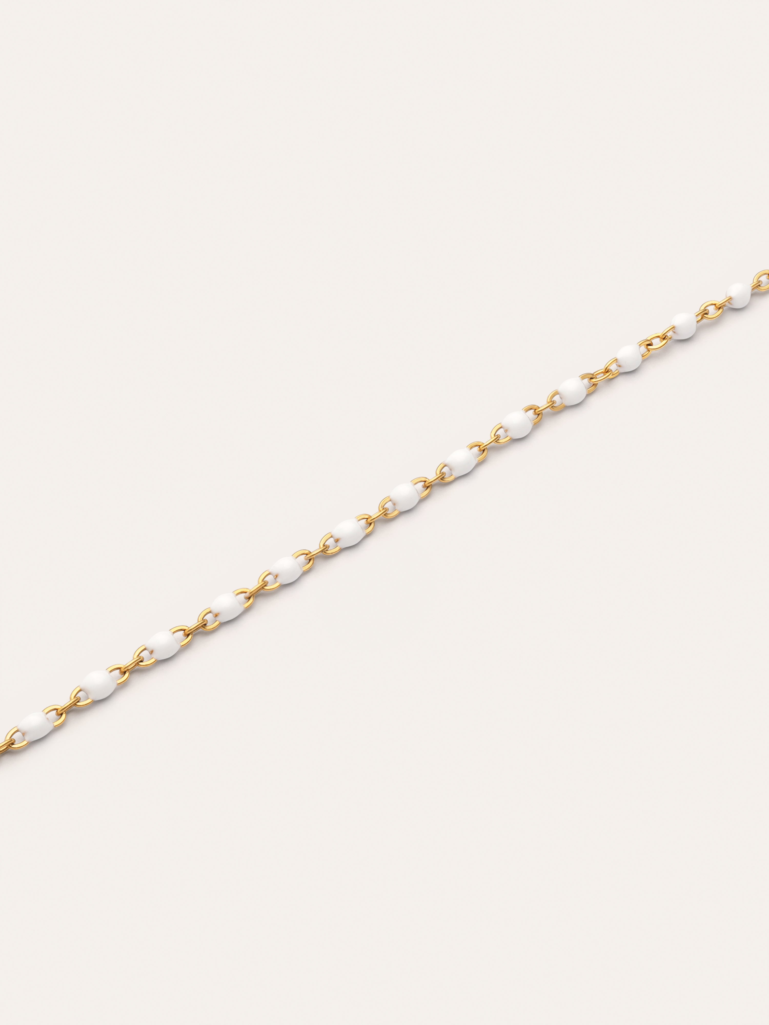 Pulsera Dots Enamel Blanco Acero Baño Oro