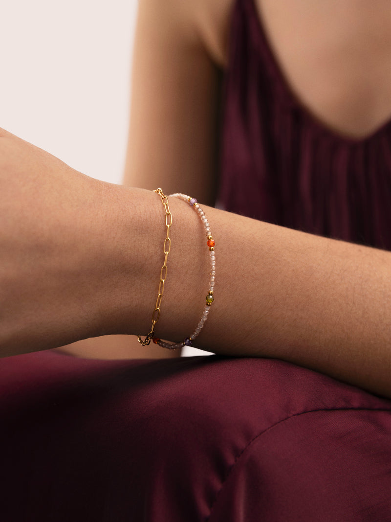 Double Glam Stainless Steel Gold Bracelet