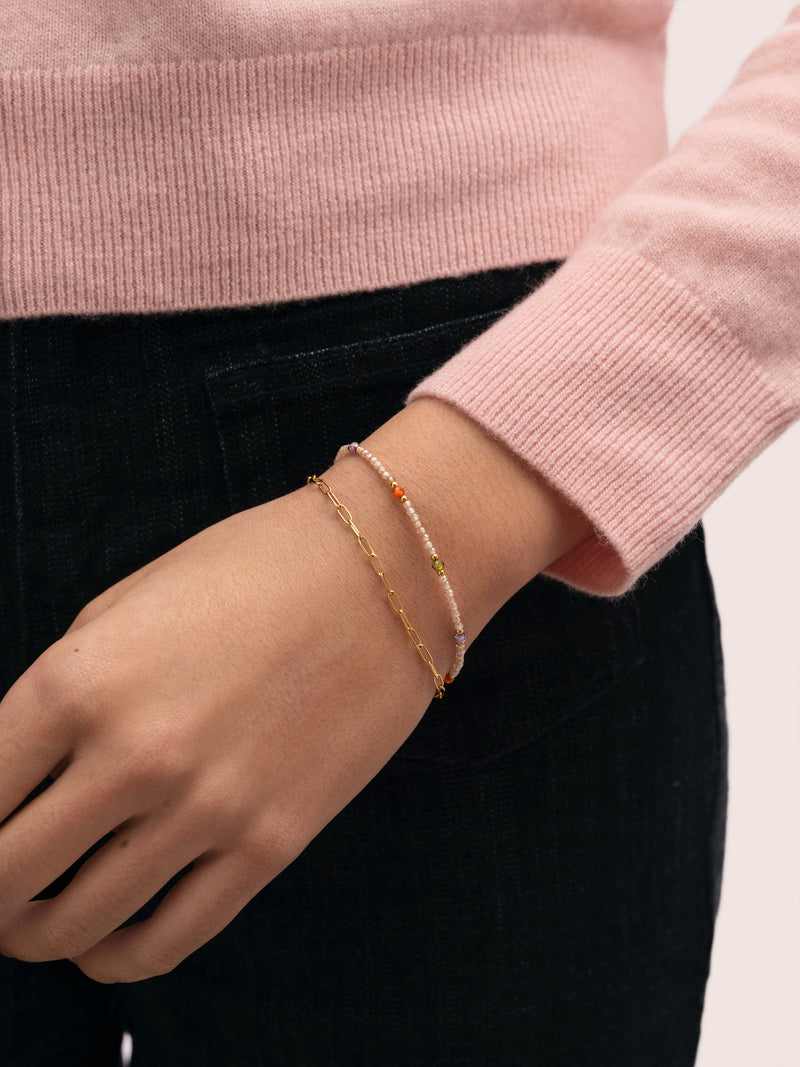 Double Glam Stainless Steel Gold Bracelet