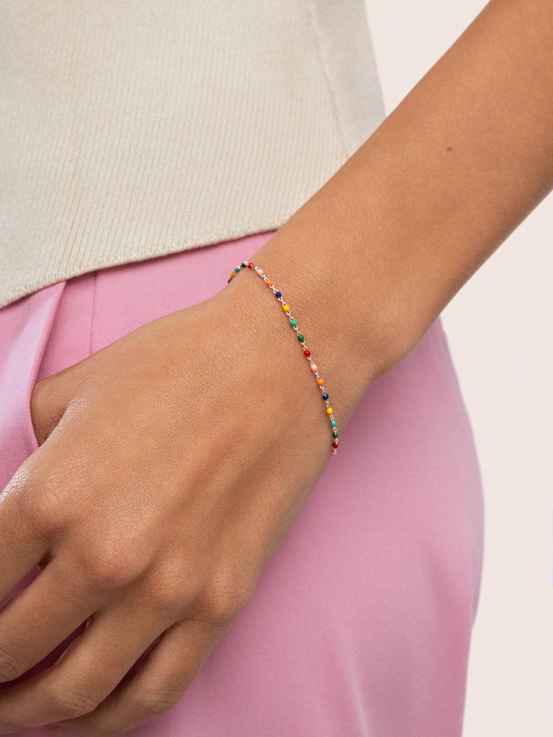 Pulsera Dots Colors Enamel Acero