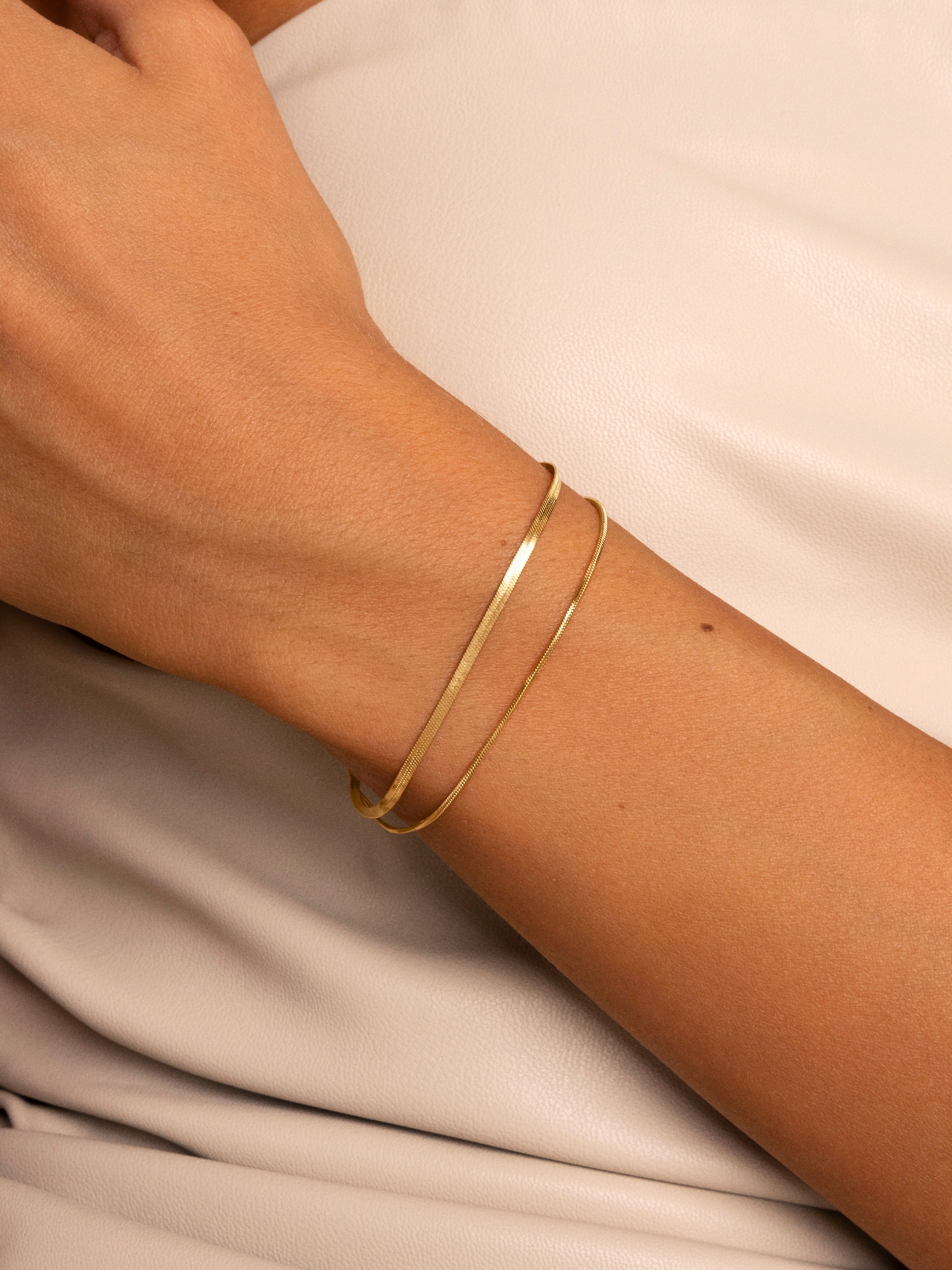 Double Lisse Tail Gold Stainless Steel bracelet