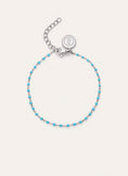 Dots Turquoise Enamel Steel Bracelet