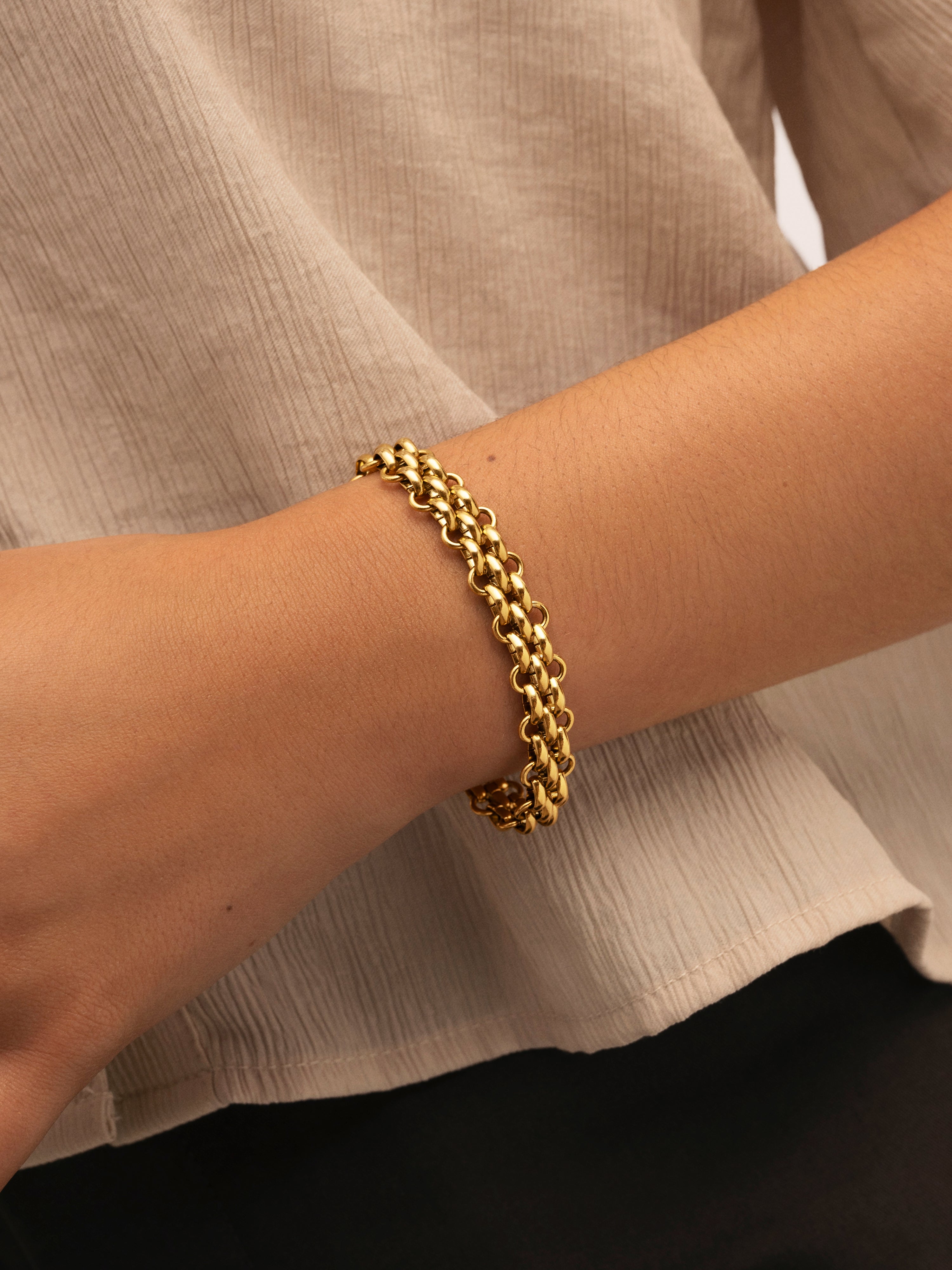 Eloria Stainless Steel Gold Bracelet