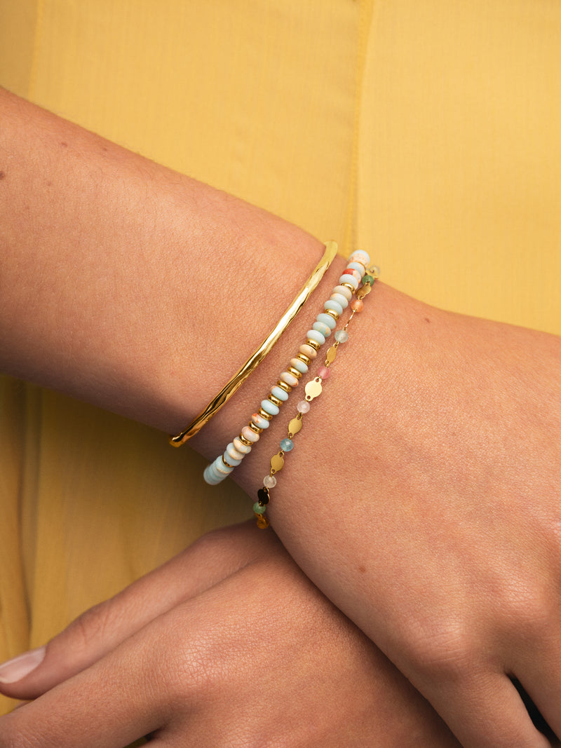Crystal Solar Stainless Steel Gold Bracelet
