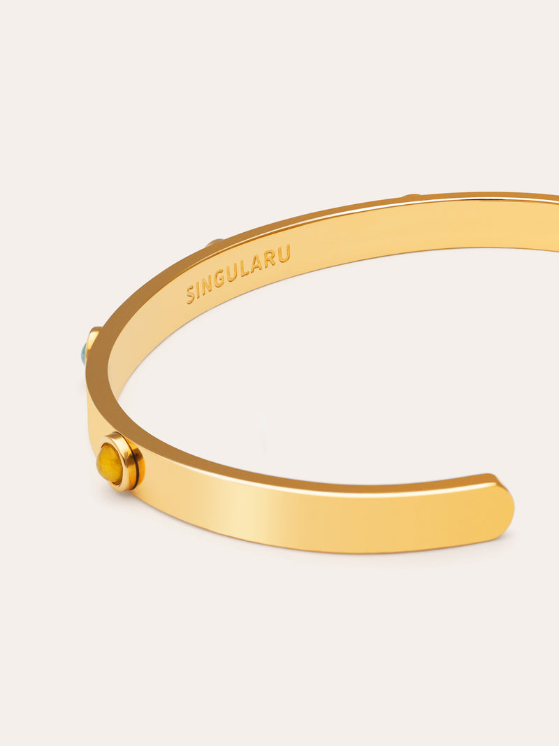 Gina Steel Cuff Bracelet, Gold Plated