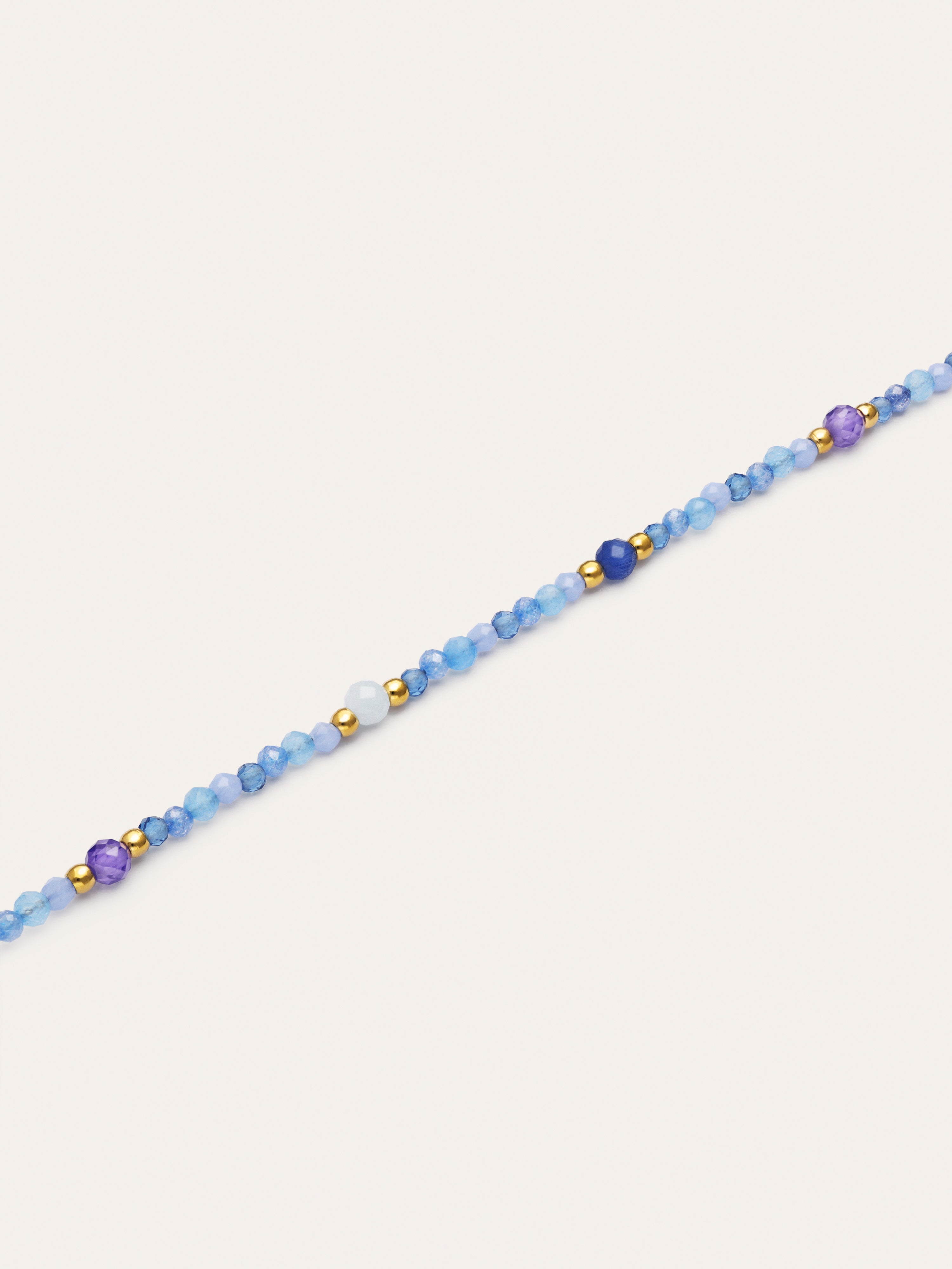 Pulsera Glam Azul Acero Baño Oro