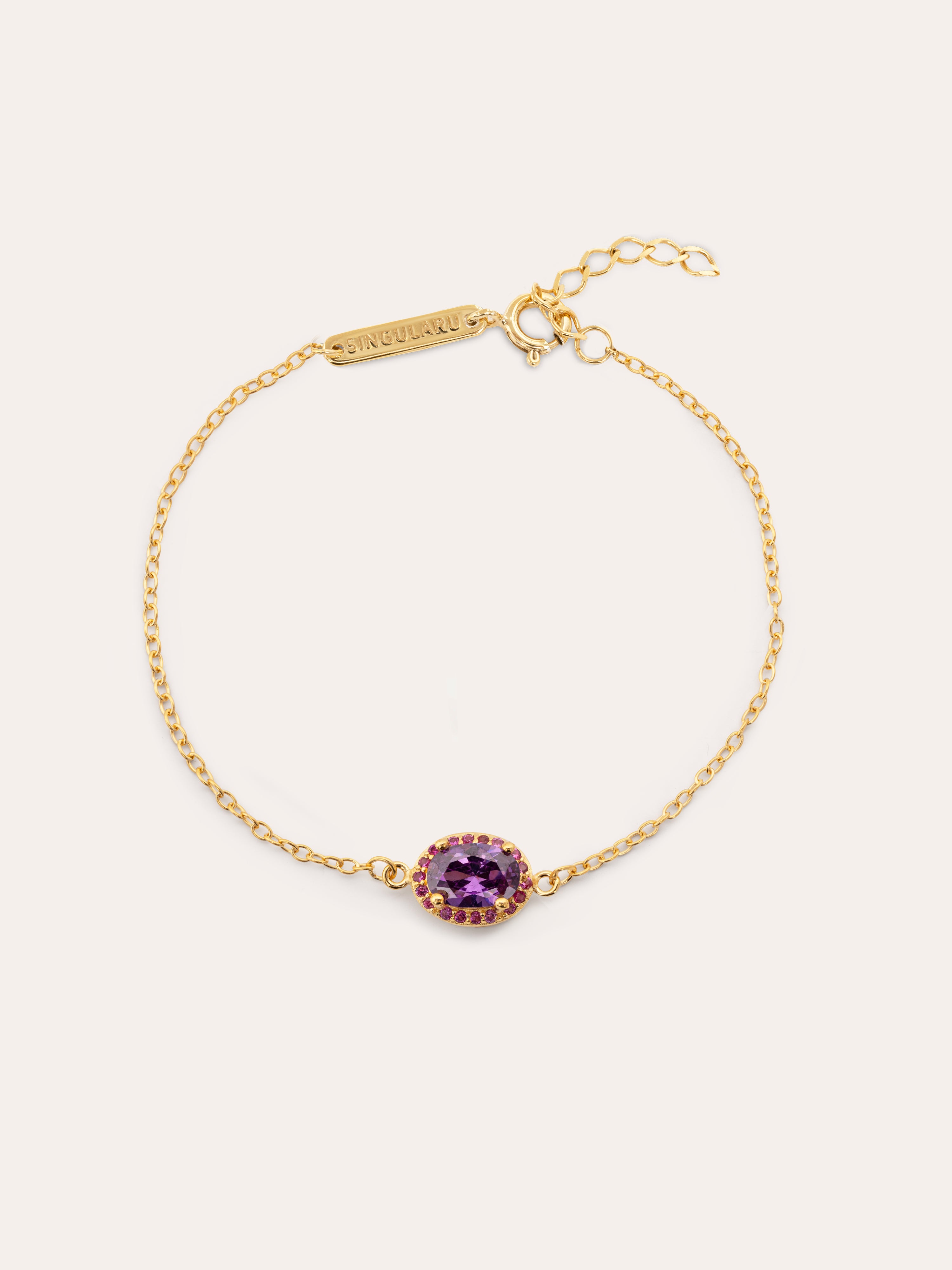 Pulsera Grape Colors Plata Baño Oro