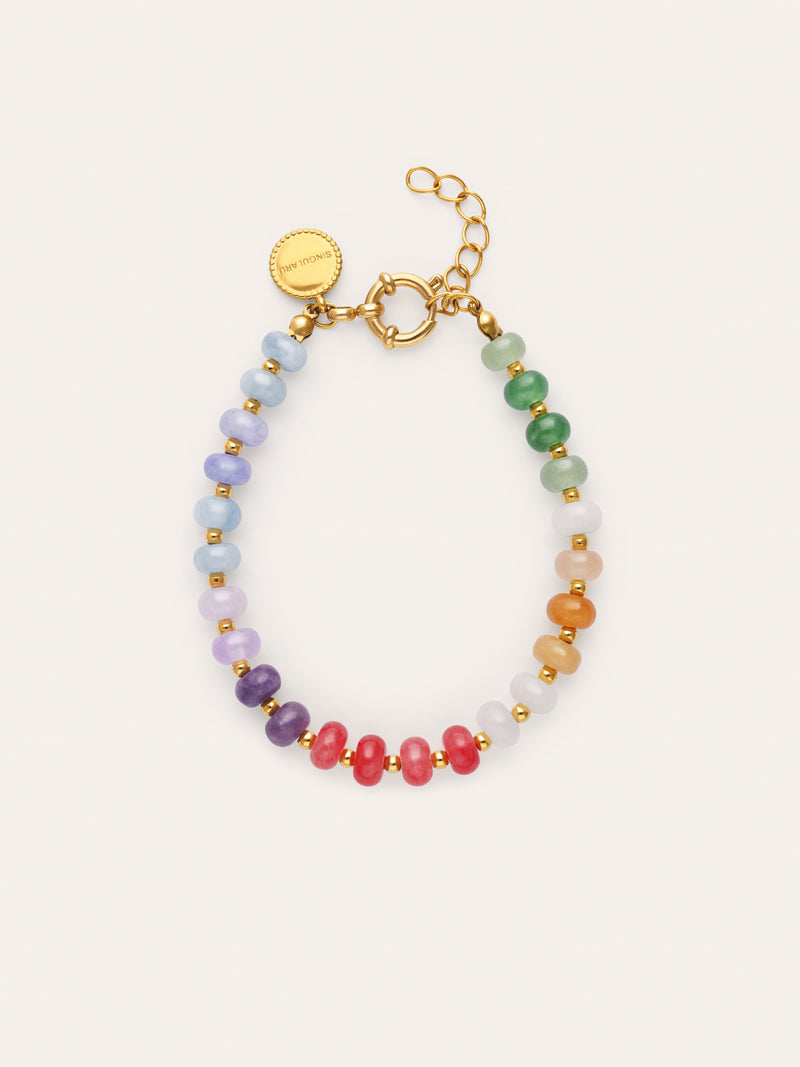 Pulsera Gummy Stones Acero Baño Oro