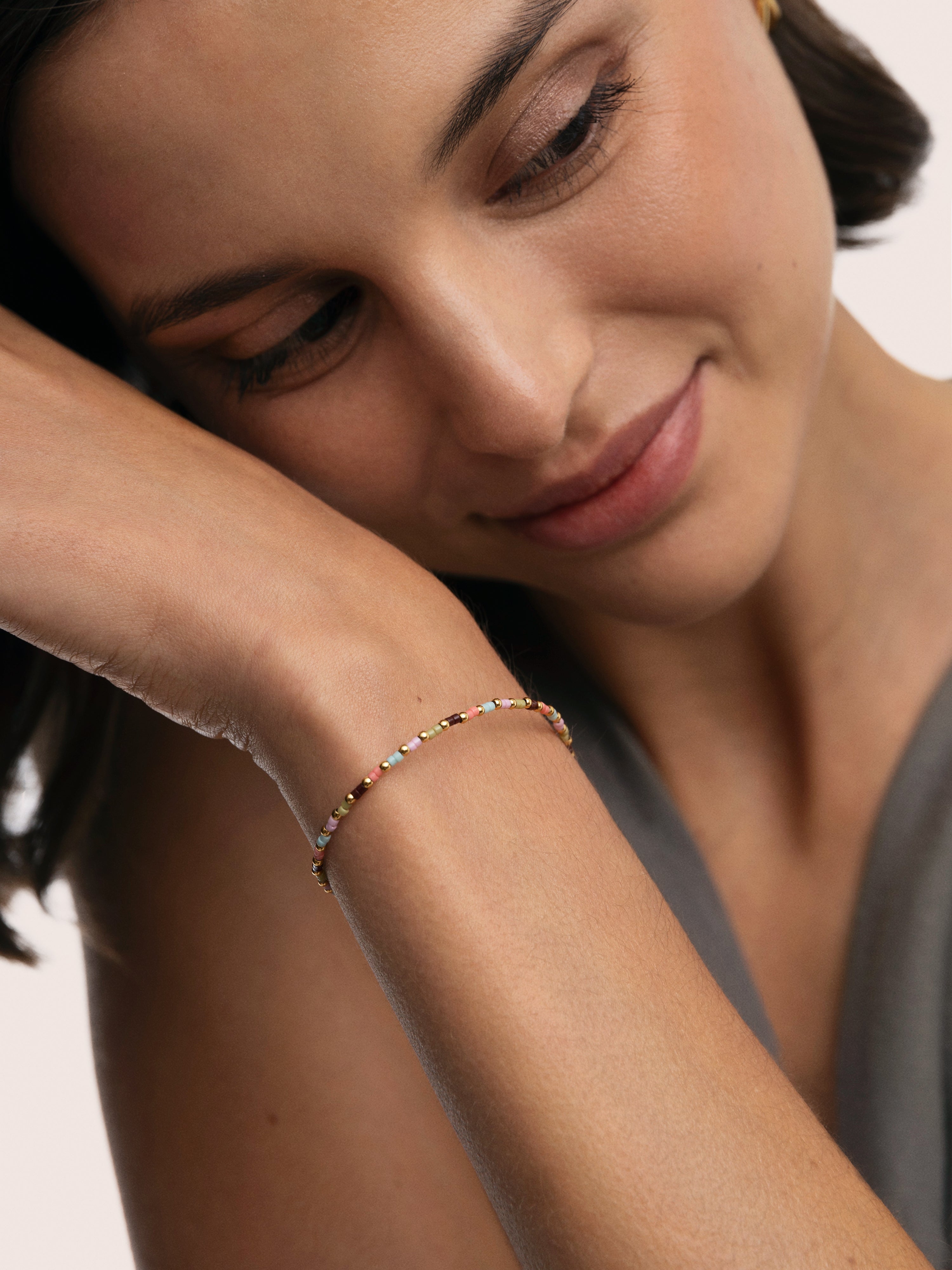 Pulsera Helia Colors Acero Baño Oro