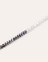 Indigo Pearl Steel Bracelet with Gold Plating