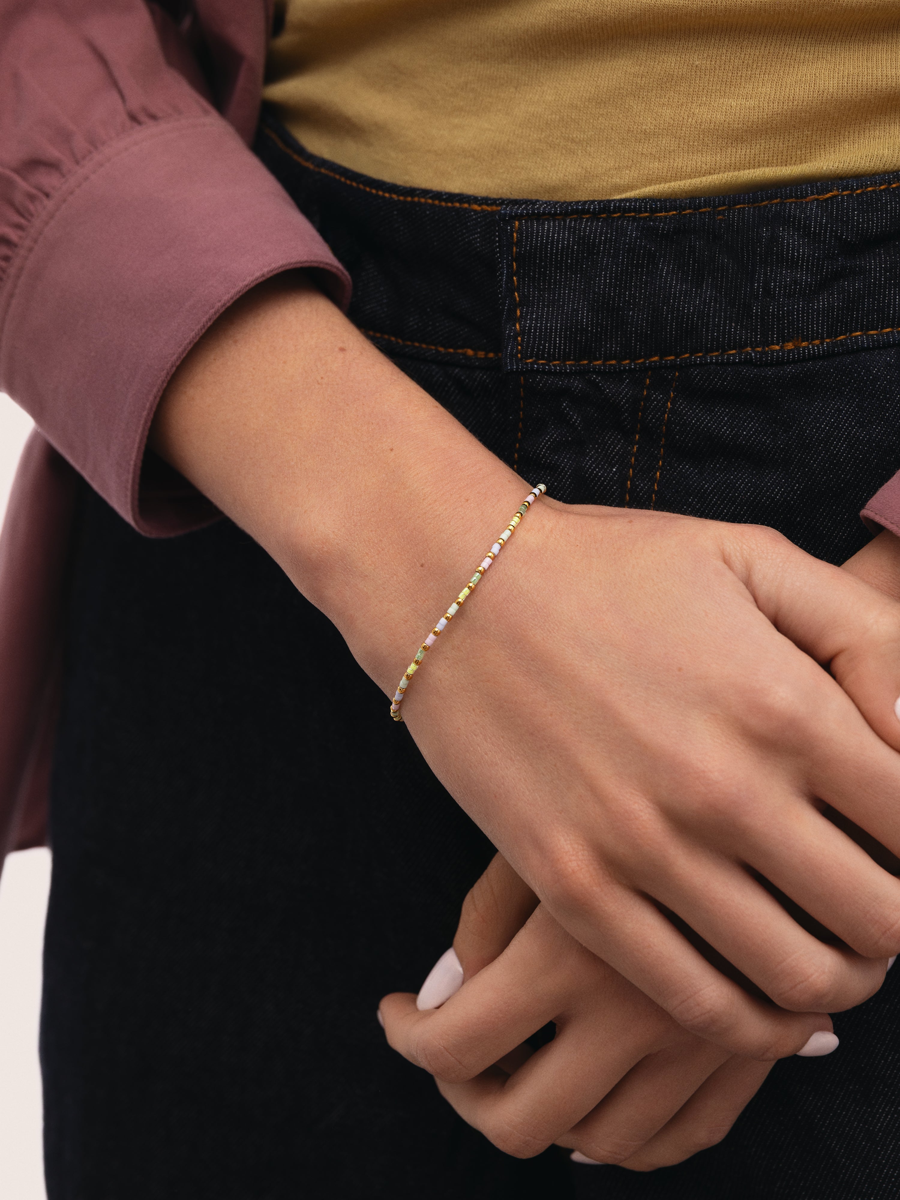 Pulsera Joy Colors Acero Baño Oro