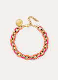 Pulsera Link Tropical Acero Baño Oro