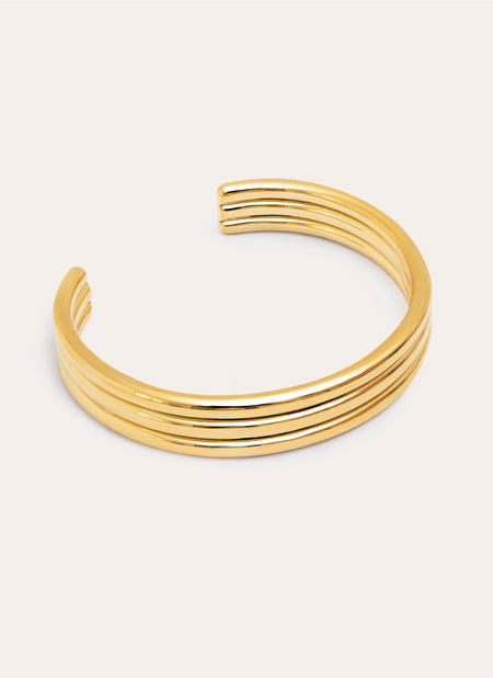 Maxi Line Stainless Steel Gold Bracalet