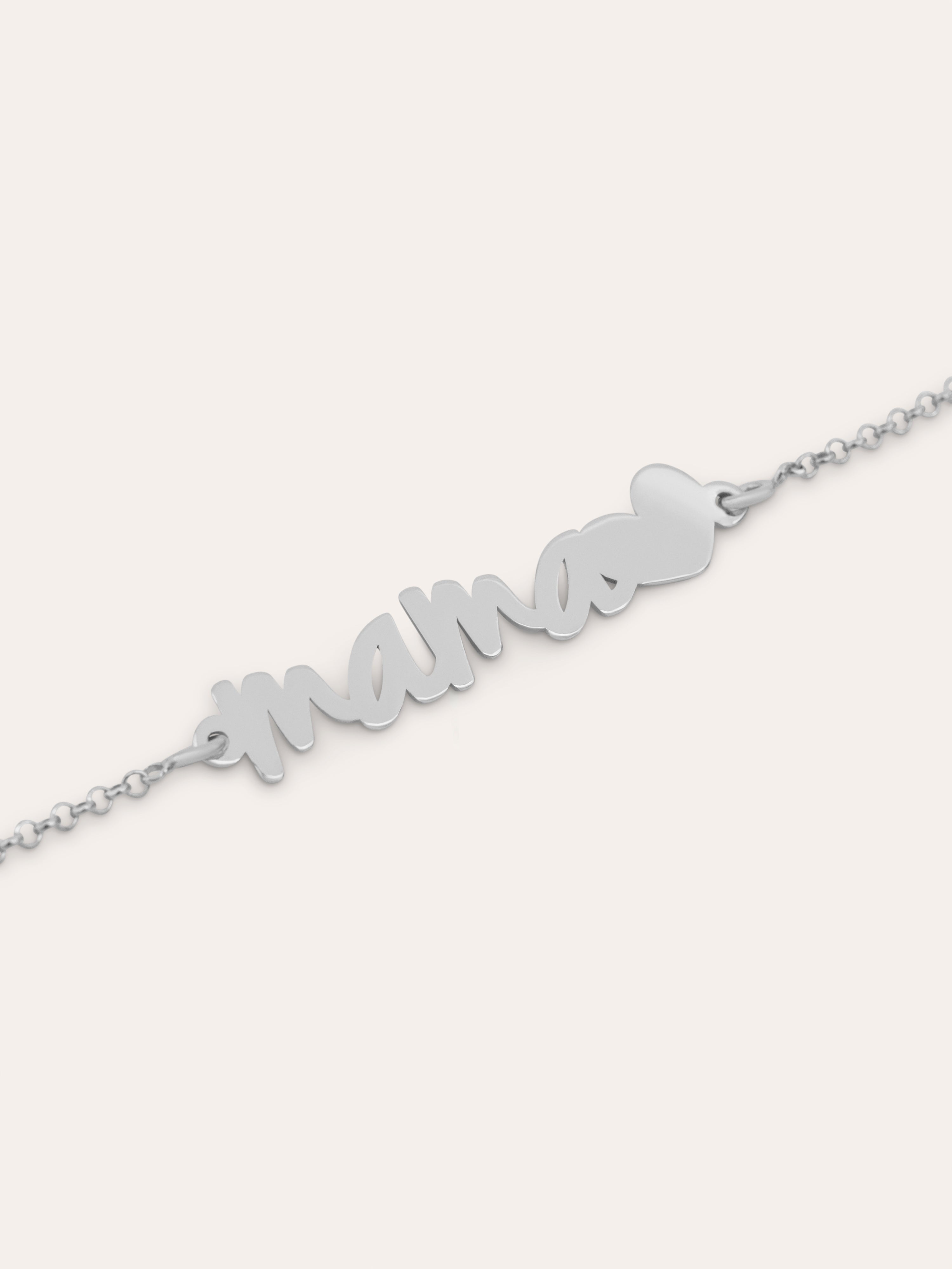 Mama Heart Silver Bracelet