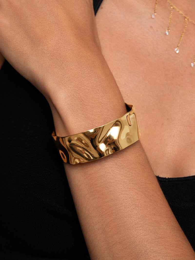 Brazalete Marea Acero Baño Oro