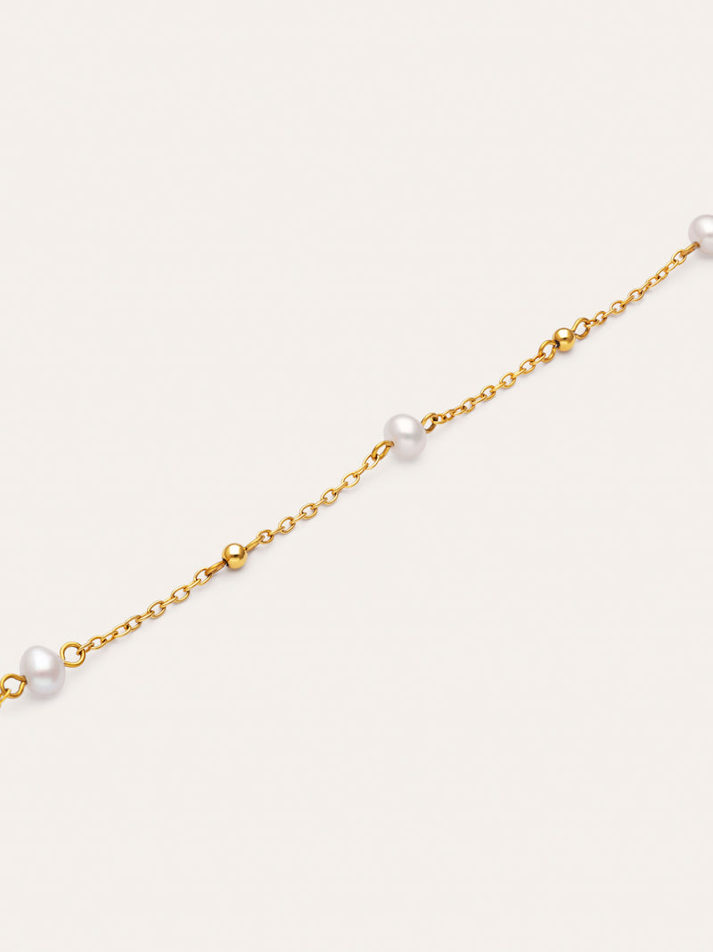 Pulsera Bahia Pearls Acero Baño Oro