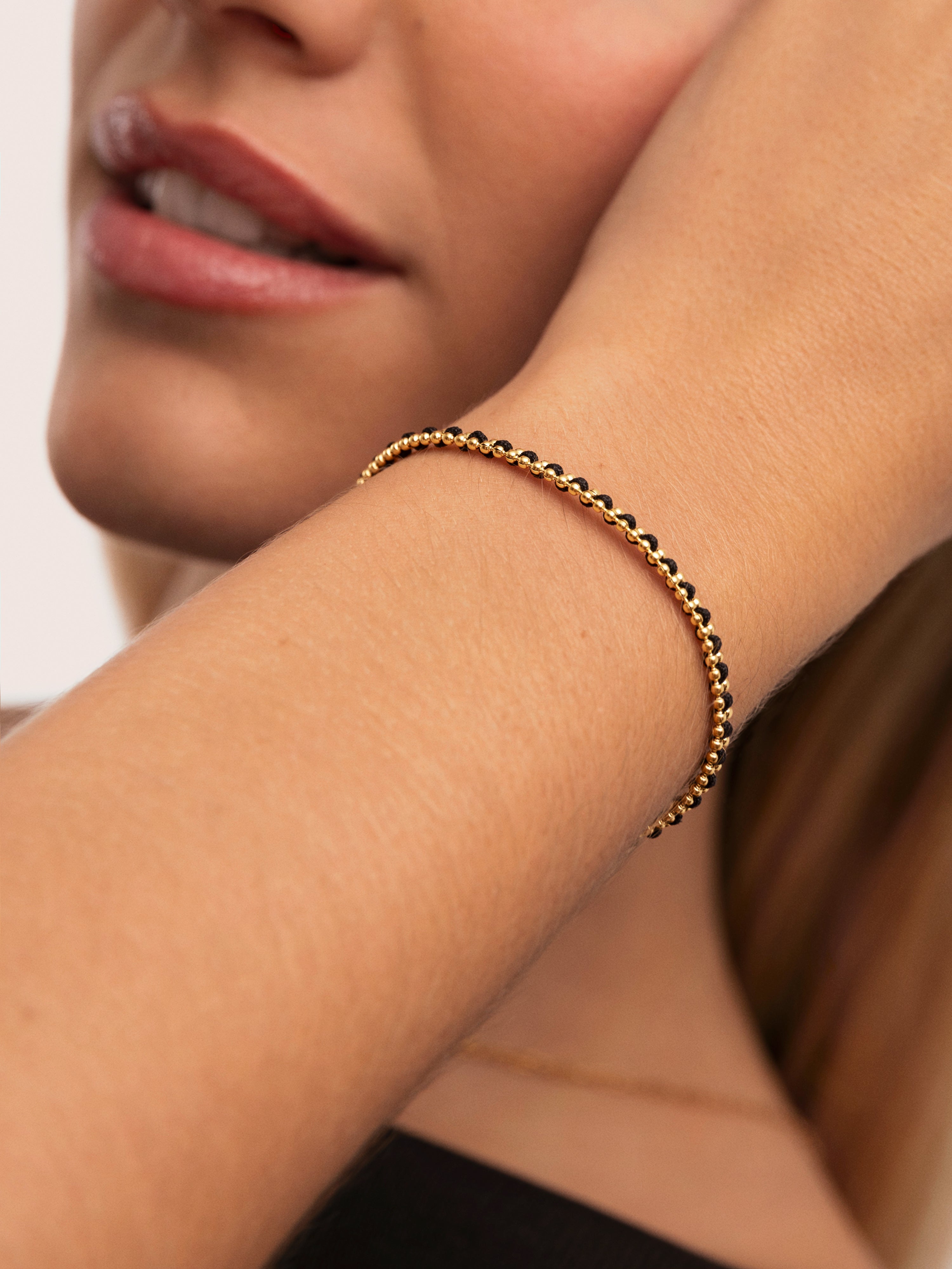 Morgana Black Stainless Steel Gold Bracelet