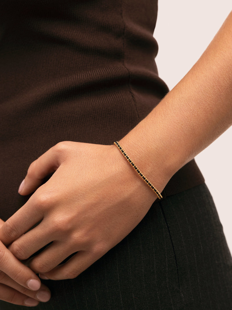 Pulsera Morgana Black Acero Baño Oro