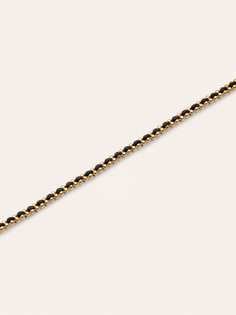 Pulsera Morgana Black Acero Baño Oro