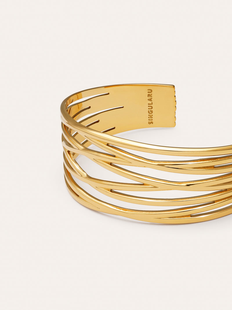 Brazalete Odisea Acero Baño Oro