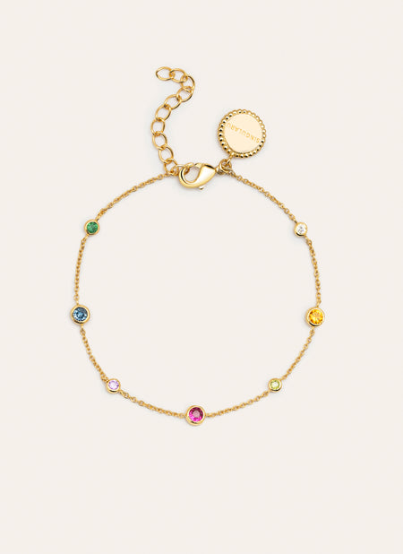 Pulsera Orbit Multicolor Baño Oro