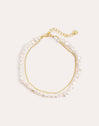 Pearl Chain Stainless Steel Gold Bracelet 
