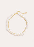Pearl Chain Stainless Steel Gold Bracelet 