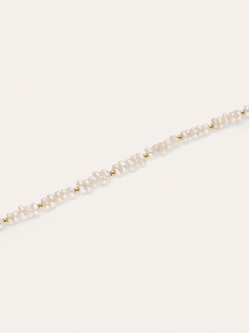Pulsera Pearls Dots Acero Baño Oro
