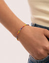 Pulsera Rainbow Colors Acero Baño Oro