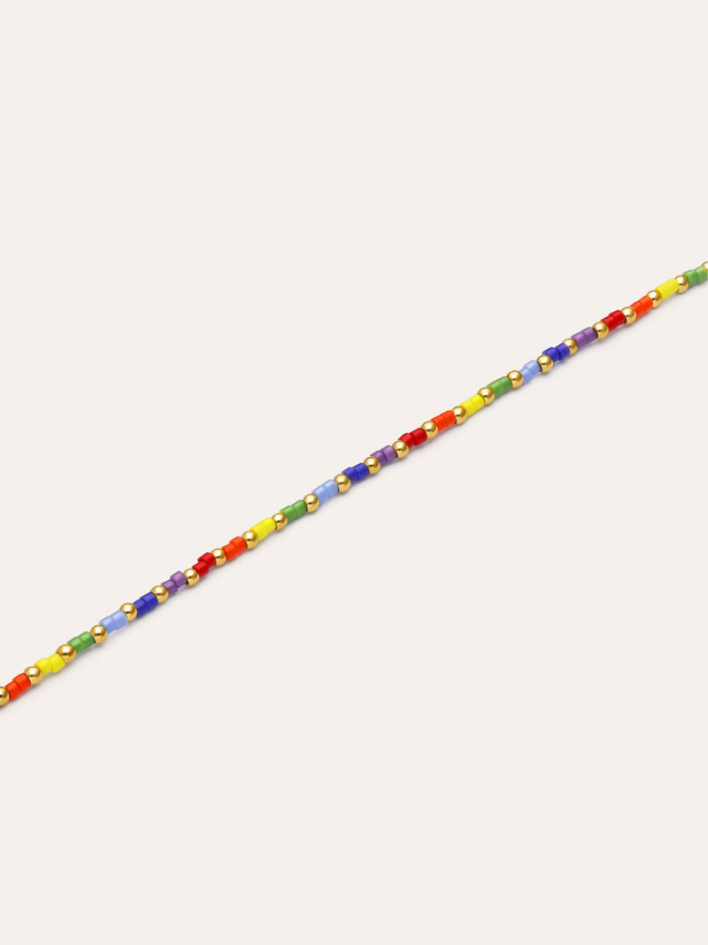 Pulsera Rainbow Colors Acero Baño Oro