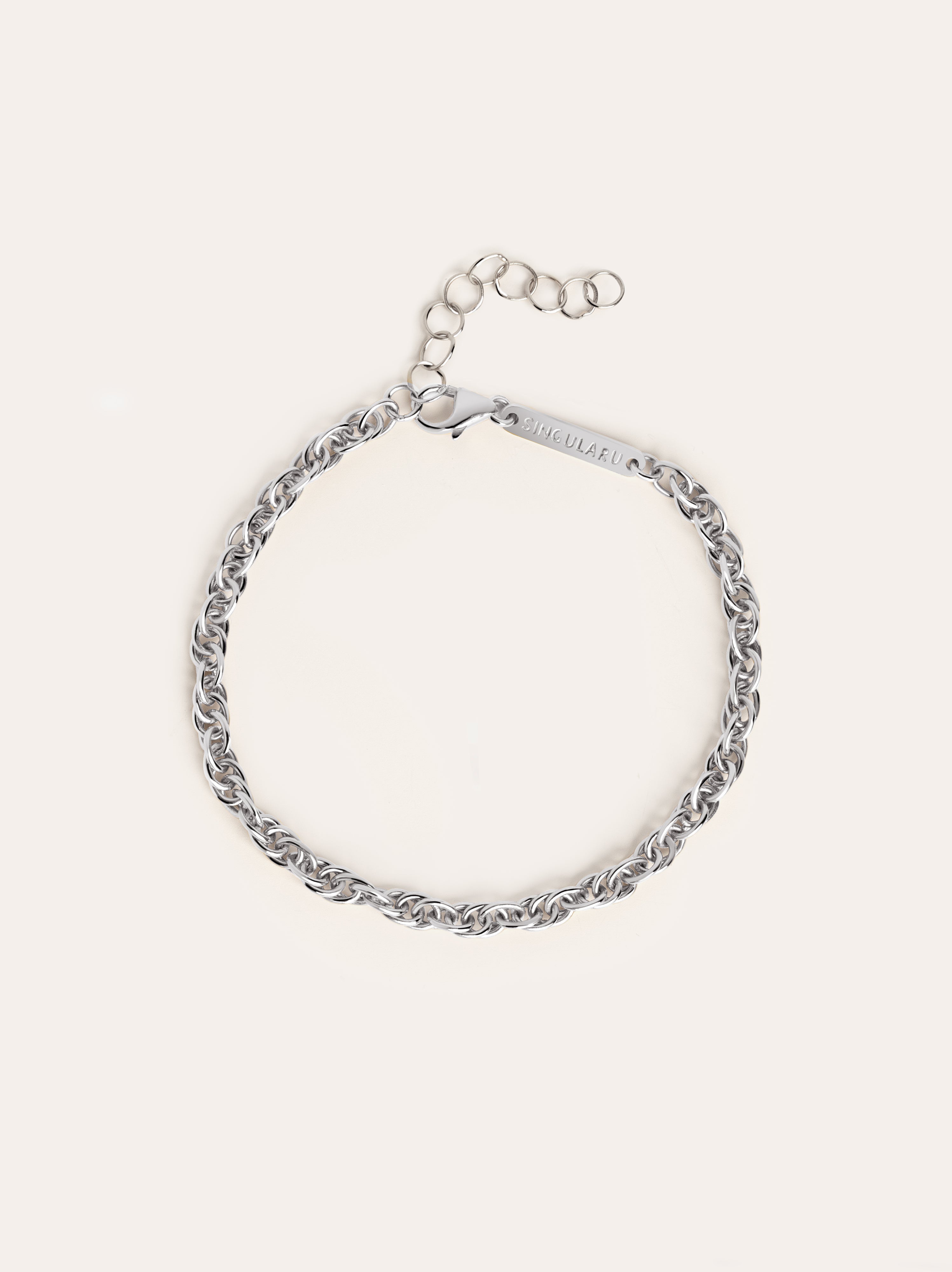 Rope Chain Silver Bracelet