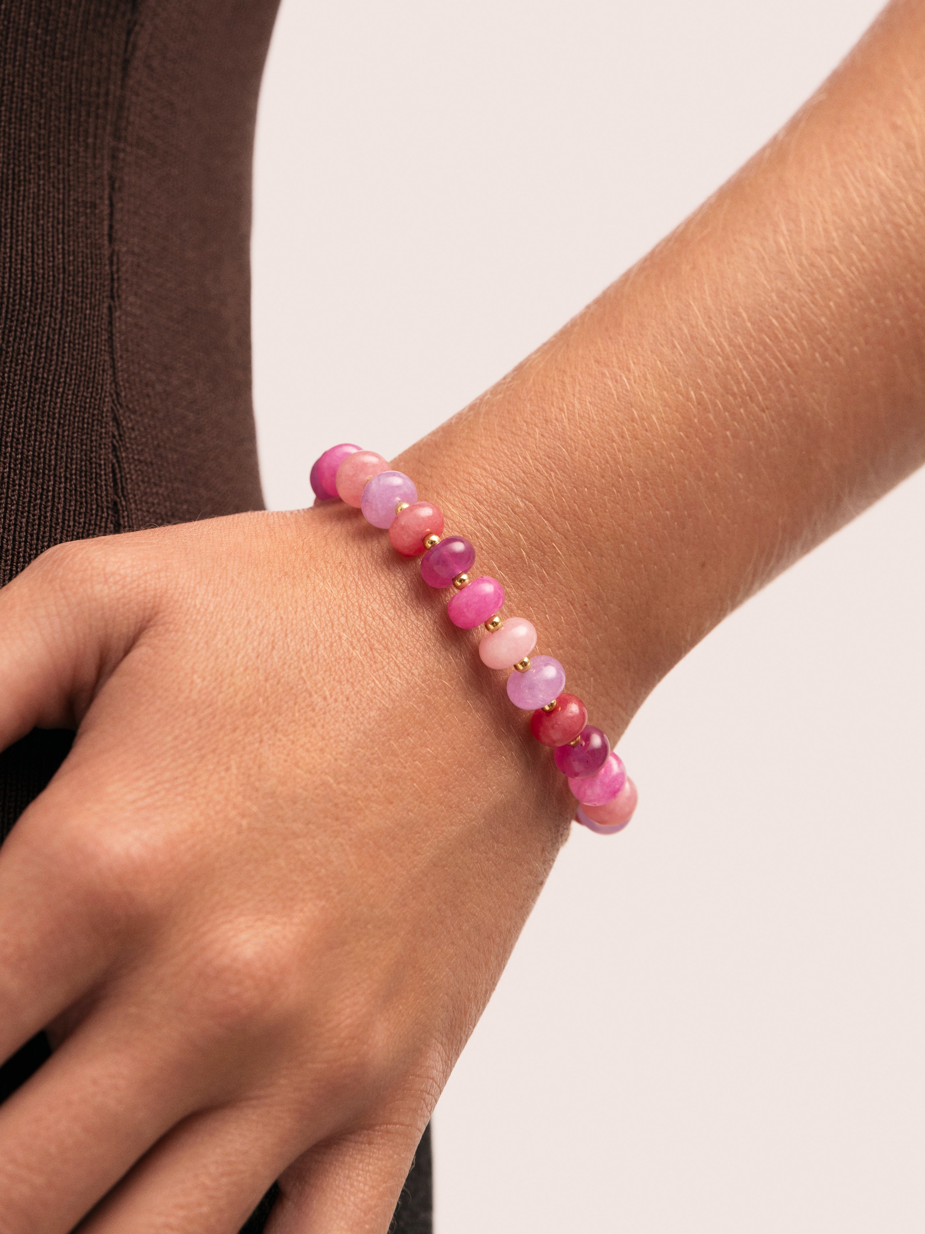Pulsera Rosé Stones Acero Baño Oro