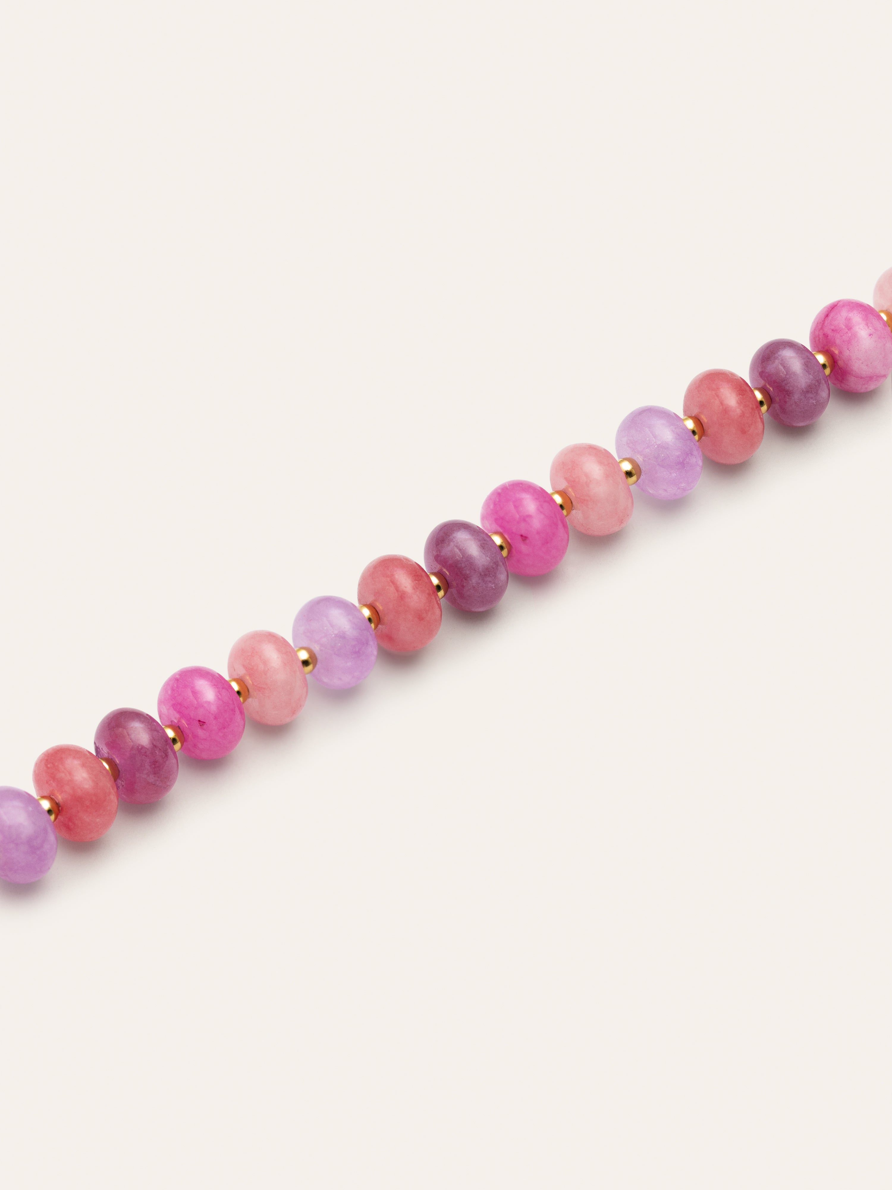 Pulsera Rosé Stones Acero Baño Oro